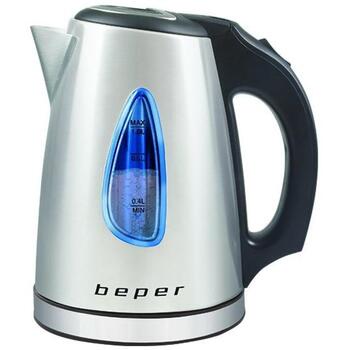 Beper Чайник BB.002, 1L, 1630W, нержавеющая сталь/черный, скрытый нагревательный элемент, 360° поворот (BB.002)