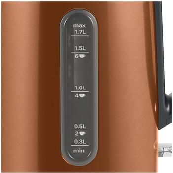 Bosch Чайник TWK4P439, 2400 Вт, 1.7 Л, Нержавеющая сталь, 360° поворотная база, Медь (TWK4P439)