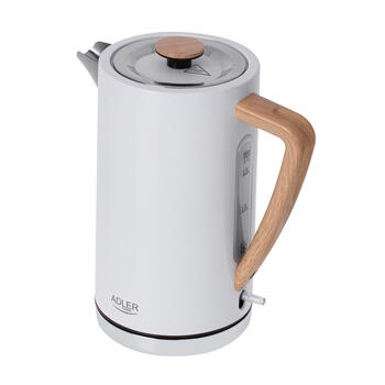 Электрический чайник 2200 W 1.5 L корпус из нержавеющей стали с 360° вращающейся базой белый AD1347W Adler (AD 1347 white)