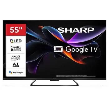 Sharp televizors 55JR7265E, 139cm, 4K Ultra HD, QLED, 144Hz, 3840x2160, DVB-T/T2/C/S/S2, 4x HDMI, 2x USB, WiFi, LAN, 12Wx2, HDR (55JR7265E)