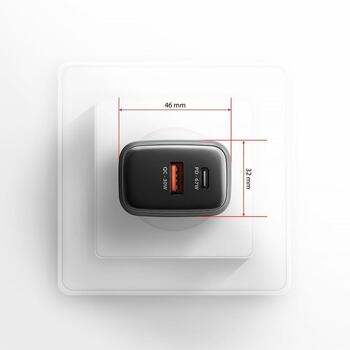 Axagon настенный зарядное устройство ACU-PQ67 67W, 2xUSB-A 30W, USB-C 67W, адаптер питания, быстрая зарядка, защита от перегрузки (ACU-PQ67)