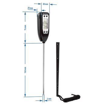 Browin 145709 elektroniskais termometrs, -50°C līdz +300°C, LCD, nerūsējošā tērauda zonde, korpuss (145709)