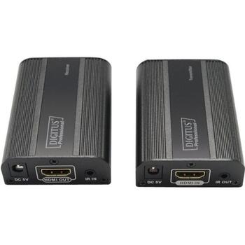 Digitus video/audio pagarinātājs DS-55204, 60m, 18Gbps, 4096x2160p, HDCP 2.2, IR, Cat 6/6a/7, alumīnija korpuss (DS-55204)