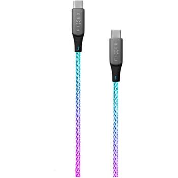 Fixed Lādēšanas kabelis USB-C/USB-C, FIXDLED-CC-RA, 60W, RGB apgaismojums, 1.2m (FIXDLED-CC-RA)