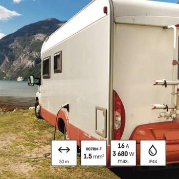 Emos Уличная удлинительная катушка P19223, 50 м, 4 розетки, 16 A, 230 V, IP44, резина/неопрен, H07RN-F, термозащита (P19223)