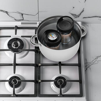 Browin 313700 стеклянная скороварка для ветчины DUO набор, 2x450г, 8,2см, 16,4см, стальная пружина, без BPA (313700)