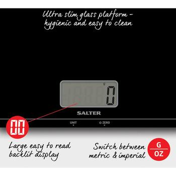 Salter Кухонные весы 1172 BKDRCEU16, 220mm, 180mm, 1,8cm, черный, 1 x CR2032, функция тарирования, Aquatronic (1172 BKDRCEU16)