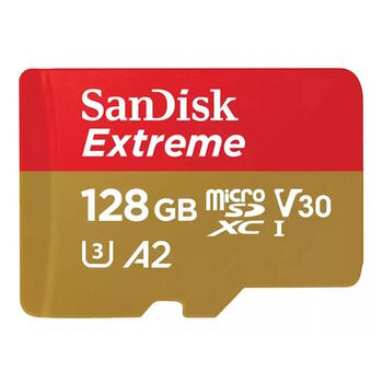 Карта памяти microSDXC Extreme 128GB для экшн-камер и дронов с SD адаптером до 190MB/s A2 Class 10 V30 UHS-I U3 SDSQXAA-128G-GN6AA SanDisk (SDSQXAA-128G-GN6AA)