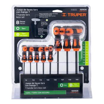 Atslēgu komplekts T-veida TORX T9-T40 8gab. TRUPER (TORX-8TLX)