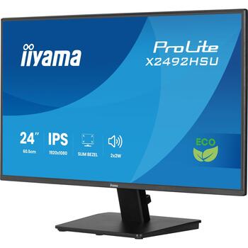 iiyama Prolite X2492HSU-B1, LED monitor - 24 - black (matt), FullHD, IPS, HDMI, DP, USB hub, 120Hz panel (X2492HSU-B1)