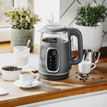 Adler электрический чайник AD 1305gs, 2200 W, 1.7 L, 40-100 °C, автоматическое отключение, LED дисплей, фильтр от накипи (AD 1305gs)