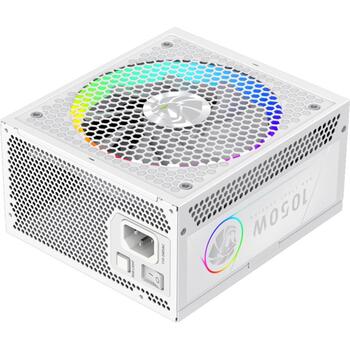 Gamemax barošanas bloks RGB 1050G WH, 1050 W, Zelta, Balts, Pilnībā modulārs, 1 x 24 pin ATX, 2 x 8 pin CPU, 2 x 8 pin PCIe (RGB 1050G WH)