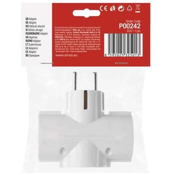 Emos Множественные розетки P00242, 3x2P+PE, 2300W, IP20, белый, пластик, 1 шт, подвесной (P00242)