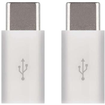 Emos Адаптер Micro USB-B 2.0/USB-C 2.0 SM7023, 0м, белый, 2 шт., ПВХ, 2.0, для зарядки/переноса данных, 10 Вт, 2 А, 480 Мбит/с (SM7023)