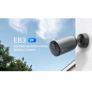 Ezviz EB3 3MP 2K Wi-Fi уличная IP65 умная аккумуляторная камера безопасности MicroSD / ночное видение серебристый (CS-EB3-3MP)