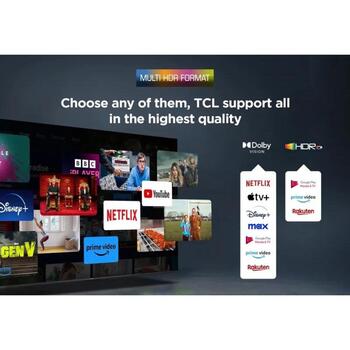 Tcl 4K QLED televizors 65T8C, 165,1 cm, 3840 x 2160, 350 cd/m², Dolby Atmos, 2.1 skaļruņi, 4x HDMI, Wi-Fi, Google TV (65T8C)