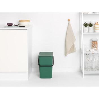 Brabantia Sort & Go мусорное ведро 129964, 25 л, 40 см, Fir Green, для сортировки, с крышкой (129964)