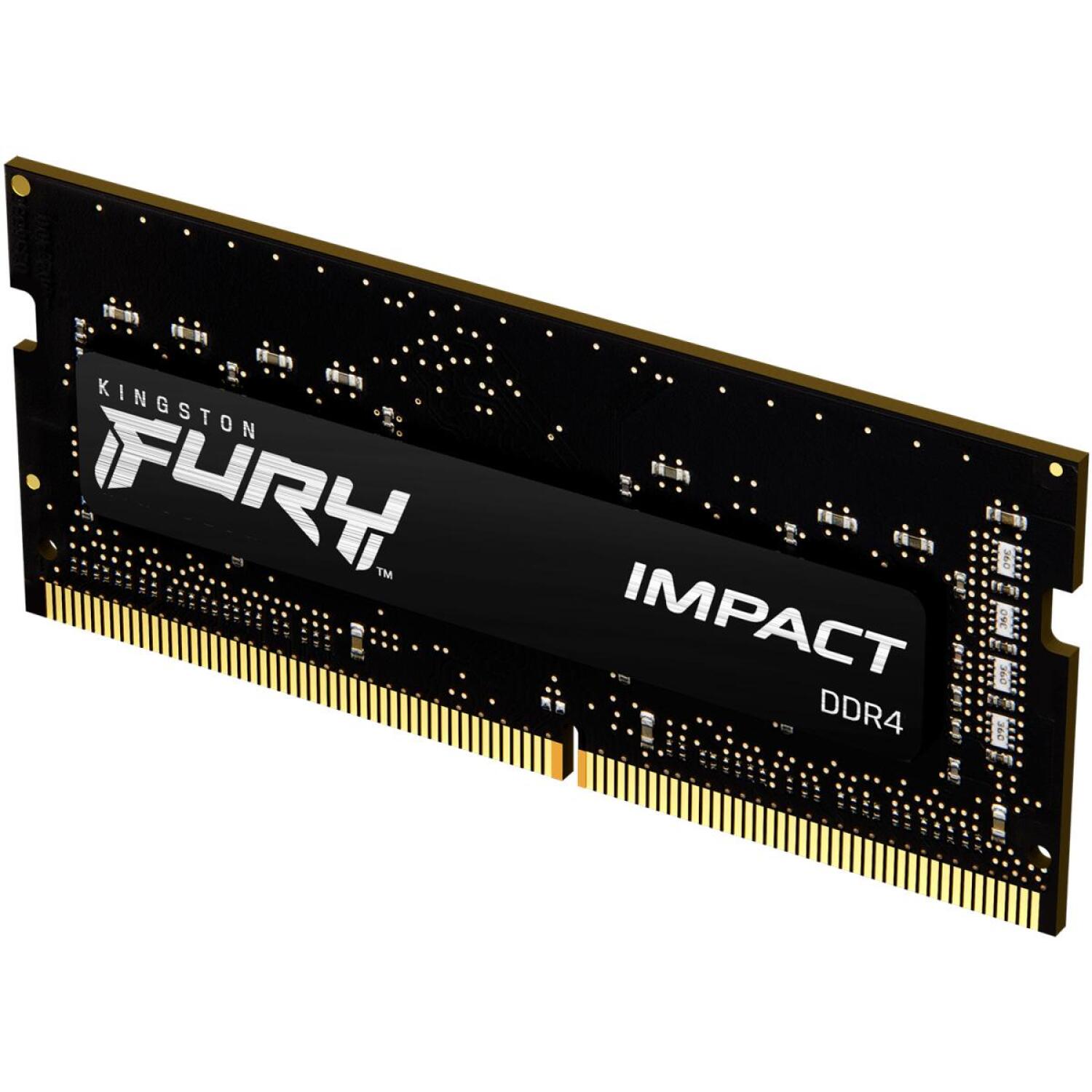 Kingston Fury Impact KF432S20IB/8, 8 ГБ, DDR4, 3200 МГц, SO-DIMM 260-pin, одноканальный, ODT, черная PCB, CL20 (KF432S20IB/8)