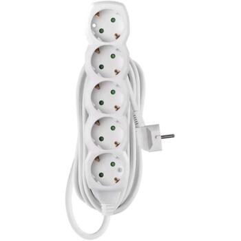 Emos Удлинитель P0525R, 5 м, 5× 2P + PE GERMAN, белый, ПВХ, 3 680 Вт, защита от детей (P0525R)