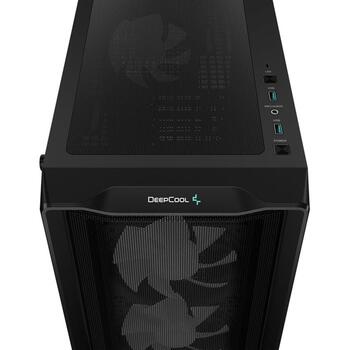 Deepcool CC560 MESH V2 korpuss R-CC560-BKAMA4-G-2, 2xUSB 3.0, 1x austiņu/mikrofona, 7 paplašināšanas sloti, RGB (R-CC560-BKAMA4-G-2)