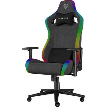 Genesis Trit 660 RGB spēļu krēsls NFG-2246, 150kg, 129-136cm, 60mm, ergonomisks, atmiņas putas, 2D roku balsti, RGB apgaismojums (NFG-2246)