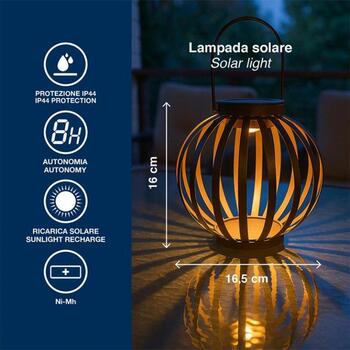 Beper Saules dārza lampa P207ILO301, Bēšs, IP44, Dzelzs, plastmasa, 1,2V, Krēslas sensors, Brīvi stāvošs (P207ILO301)