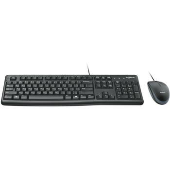 Logitech Клавиатура и мышь MK120 920-002562, 1.5м, 1000DPI, 3 кнопки, черный, водоотталкивающий (920-002562)