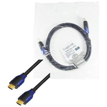 Logilink HDMI кабель CH0061, 1 м, HDMI тип A мужской на HDMI тип A мужской, HDMI 2.0, 4K 4096x2160, 3D, Ethernet (CH0061)