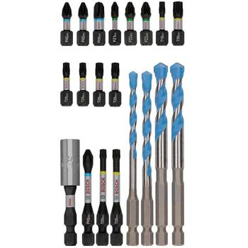Bosch PRO 2608521U83, 20 gab. triecienskrūvgrieža un urbjmašīnas uzgaļu komplekts, 25-55mm, PH2-PZ2, T15-T30, HEX-9, 5-8mm (2608521U83)