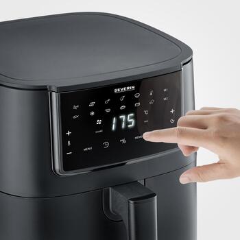 Severin karstā gaisa friteris FR 002462, 7l, 1700W, 12 režīmi, melns, skārienvadība, 11 automātiskās programmas, atmiņas funkcija (FR 002462)