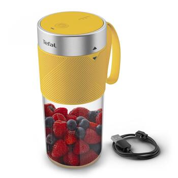 Tefal Блендер BL1C0230, 0.3 L, Tritan, 50 W, 20000 об/мин, желтый/прозрачный, легкая очистка (BL1C0230)