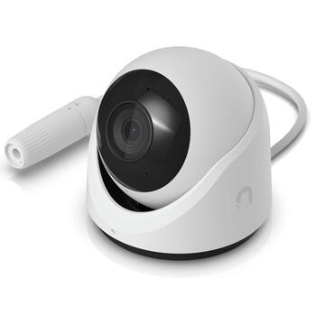 IP камера видеонаблюдения 4K PoE 8 МП сенсор 1 1.8″ AI распознавание событий ИК ночное видение 30 м микрофон защита от погодных условий IP66 настенное потолочное крепление G6 Turret Белая Ubiquiti (UVC-G6-TURRET-W)