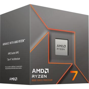 Amd Ryzen 7 8700F процессор 100-100001590BOX, 4.1 GHz, 8 ядер, 16 потоков, 16 MB L3, 65 W TDP, AM5, DDR5 (100-100001590BOX)