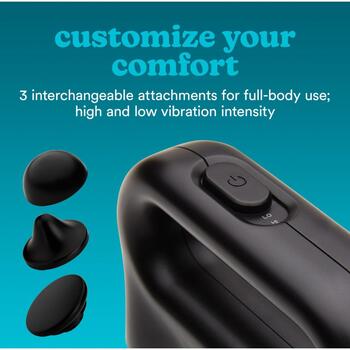 Homedics Массажный пистолет HHP-120BK, 3 насадки, 2 уровня интенсивности, 0,13 кг (HHP-120BK)