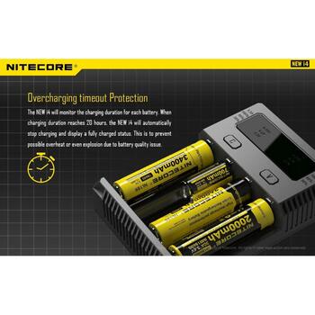 Nitecore Зарядное устройство INTELLICHARGERNEWI4 1500mA, 4 слота, поддержка аккумуляторов 3.7V и 4.35V, ACD технология (INTELLICHARGERNEWI4)
