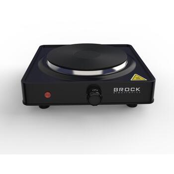 Brock EP 100 BK Mini plīts, 1 elektriskā sildvirsma, 1000 W, 220–240 V, 50/60 Hz, 15,5 cm, melna (EP 100 BK)