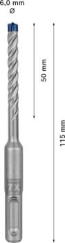 Triecienurbis SDS plus-7X 6x50x115mm, 30 gab., Perforatora urbjiem EXPERT SDS PLUS-7X TRIECIENURBIS PERFORATORIEM, 2608900180, BOSCH (2608900180)