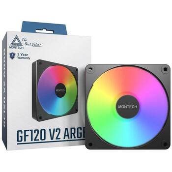 Montech Datora korpuss GF120 V2 ARGB PWM (B), 120mm, 1600RPM, 1.71mmH2O, HDB, RGB kontrolieris iekļauts (GF120 V2 ARGB PWM (B))