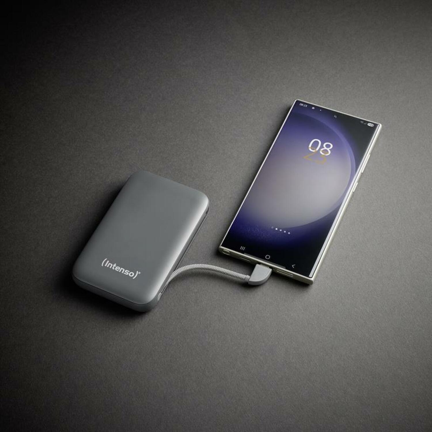 Intenso Power Bank аккумулятор S10000 10000 мАч, 1 Type-C порт, 3 А, 5 В, LCD дисплей, серый (7333034)