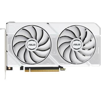 Asus Видеокарта DUAL-RTX5060-O8G-WHITE, 8 ГБ GDDR7, 3840 CUDA ядер, 2.5 слота, PCIe 5.0, 2 вентилятора, 7680 x 4320 (DUAL-RTX5060-O8G-WHITE)