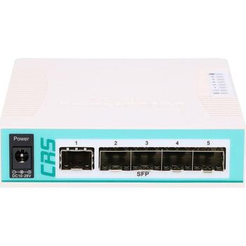 MikroTik Облачный маршрутизатор Коммутатор CRS106-1C-5S, 5 x SFP, 11 W, PoE, DDMI, 400 МГц, 128 МБ ОЗУ, 16 МБ флеш-памяти (CRS106-1C-5S)