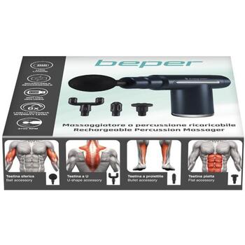 Beper P302MAS002 masāžas pistole, 30W, 6 ātrumi, 4 režīmi, 3700 apgr./min, litija akumulators, bezvadu (P302MAS002)