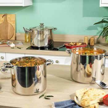 Russell Hobbs Кастрюля RH03802EU7, 15L, нержавеющая сталь, серебристый, с крышкой (RH03802EU7)
