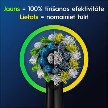 Oral-B nomaināmie zobu birstes uzgaļi EB50BRX-2 Cross Action Pro, 2 gab, melni, pieaugušajiem, X formas sariņi (EB50BRX-2)