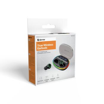Denver Bezvadu austiņas TWE-55B 111191120550, 20Hz-20kHz, Bluetooth V5.3, 500mAh akumulators, gaismas efekts (111191120550)