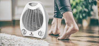 Super efektīvs un kompakts ventilatora sildītājs ar 2 jaudas režīmiem 1000/2000 W balts MS7719 Mesko (MS 7719)