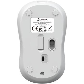 Sbox Беспроводная мышь WM-602W, 800-1600 DPI, 66g, перезаряжаемая 500 mAh, RF 2.4 GHz, Bluetooth, для правой и левой руки (WM-602W)