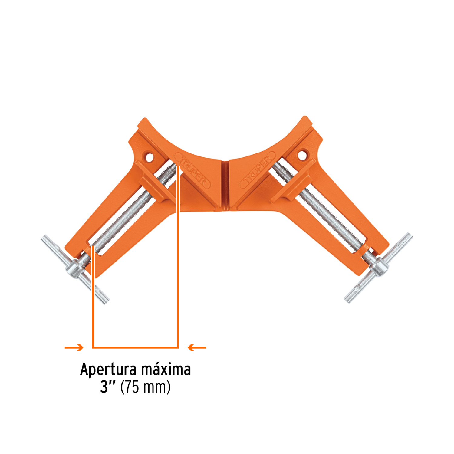 Stūra spīles 90º no alumīnija, 76mm PESQ-3 Truper (PESQ-3)