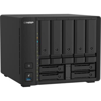 Qnap NAS uzglabāšanas tornis TS-932PX-4G, 9 disku, 4GB atmiņa, 2x 10GbE SFP+, 2x 2.5GbE LAN, 5x 3.5-collu, 4x 2.5-collu SATA (TS-932PX-4G)