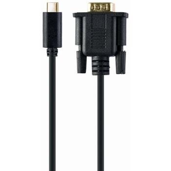 Gembird Видео кабель адаптер A-CM-VGAM-01 USB C мужской на VGA женский 2 м, макс. разрешение 1920 x 1080, 60 Гц (A-CM-VGAM-01)